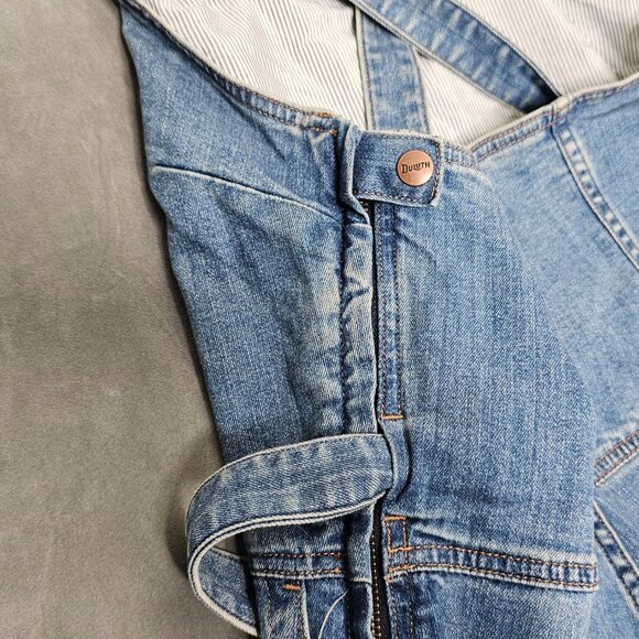 NWT Duluth wrap around tie blue Jean overalls size 4  30X28 A3-32 - Picture 5 of 6